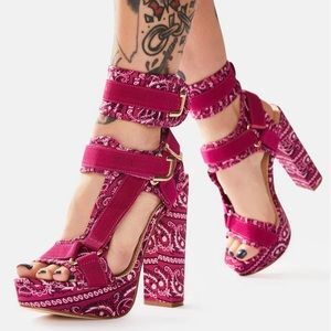 DOLLS KILL - Lady On The Runway Strappy Heels 6.5